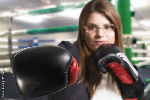 Girl with boxing gloves © EAphotography