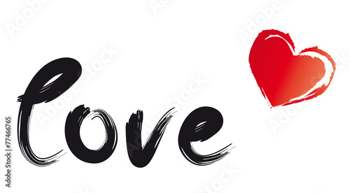 Schriftzug - love mit Herz, Liebe, Hochzeit, Heirat, Verlobung, die Liebe in Worten zeigen