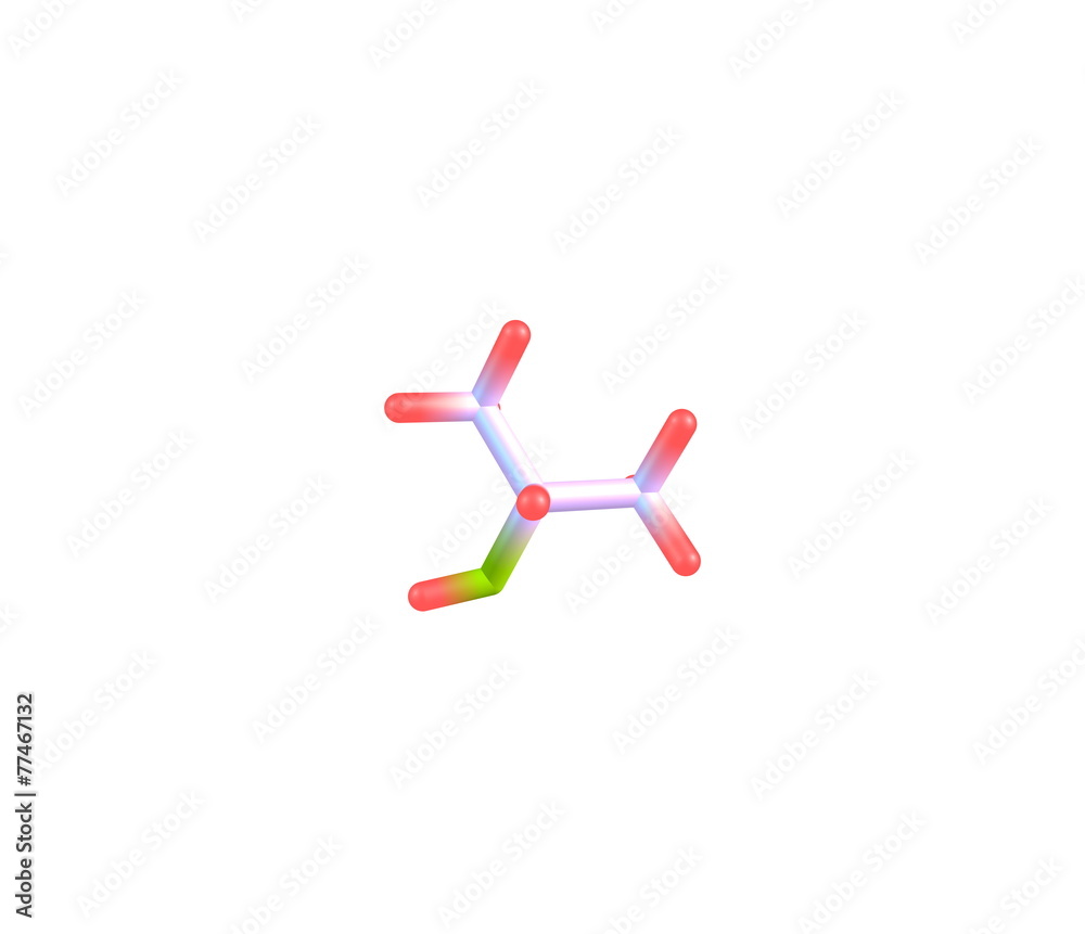 Isopropanol molecule isolated on white