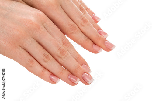 Hands with french manicure