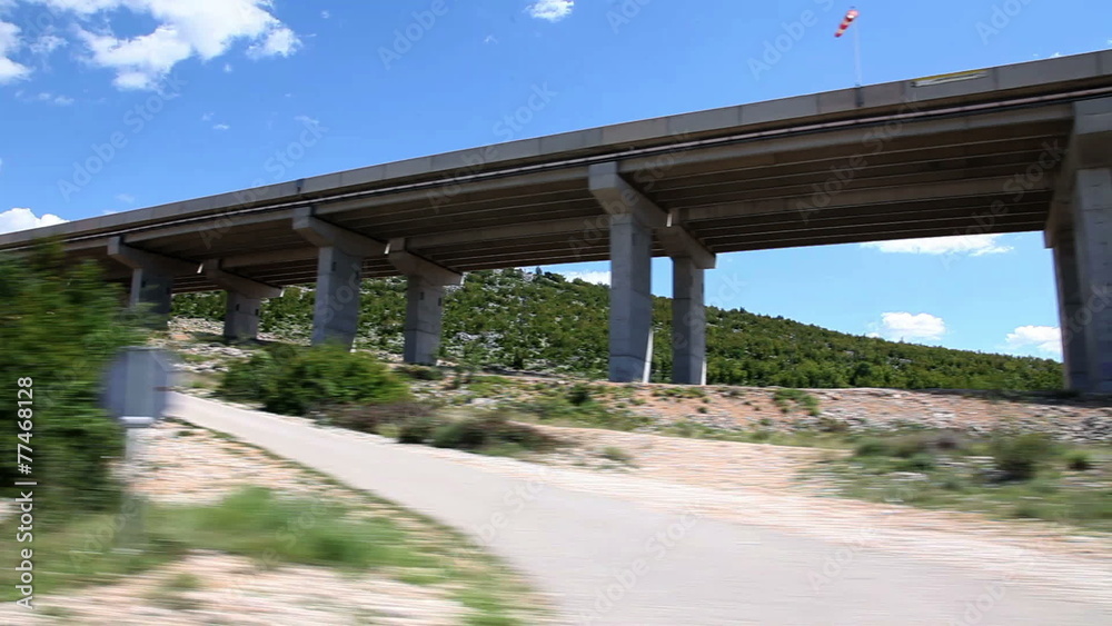 Shot of the landscape made from the driving car Shot of the landscape made from the driving car