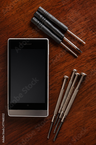 Smartphone and small screwdrivers