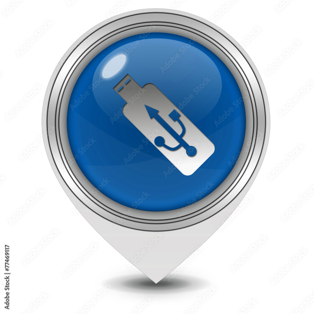 Usb pointer icon on white background Usb pointer icon on white background