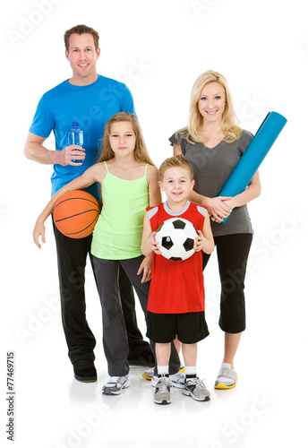 Family: Family Ready to Exercise Together