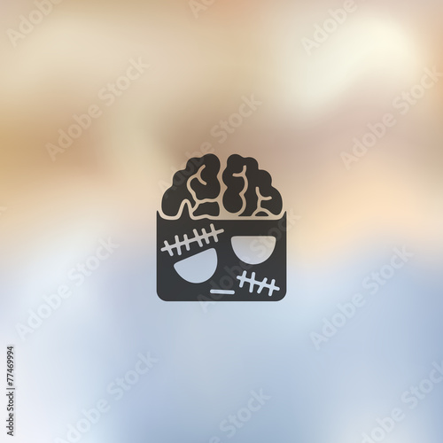 zombie icon on blurred background