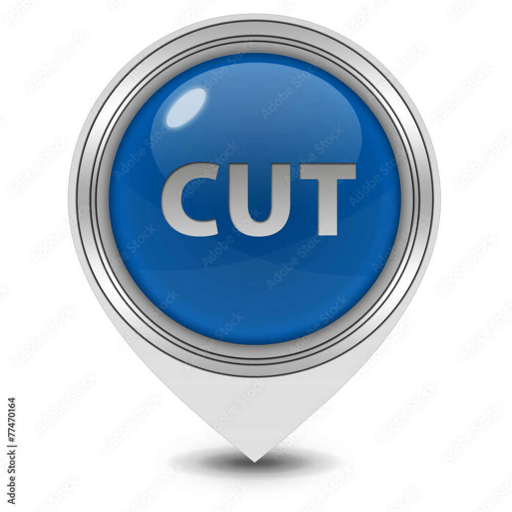 Cut pointer icon on white background Cut pointer icon on white background