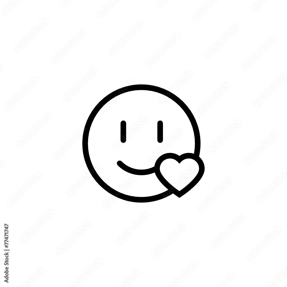 Love Emoji Trendy Thin Line Icon Love Emoji Trendy Thin Line Icon