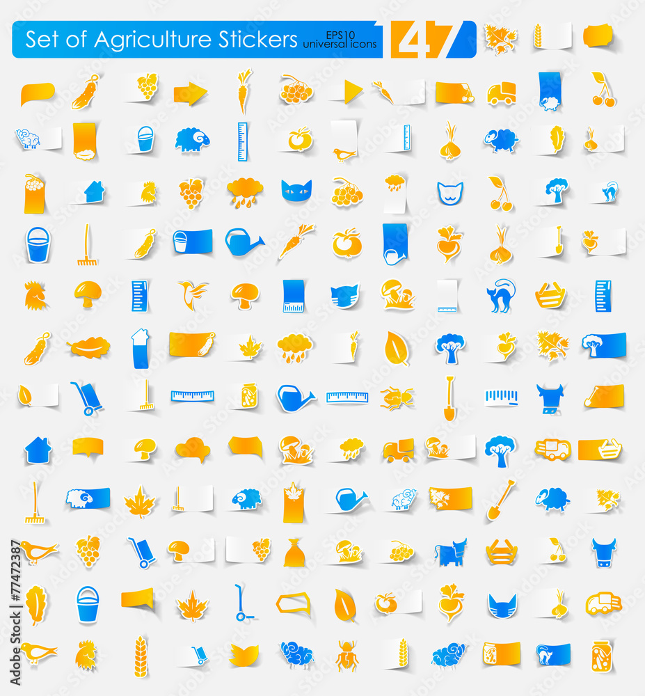 Naklejka premium Set of agriculture stickers
