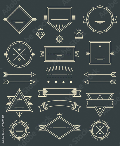 Line Badges, Emblems and Design Elements