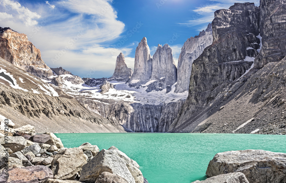 Fotografie, Obraz Torres del Paine mountains, Patagonia, Chile | Posters.cz