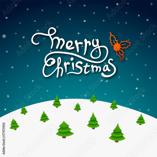 Christmas greeting card  merry christmas lettering