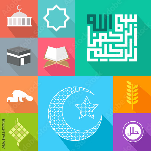 Islam and islamic flat icon symbol