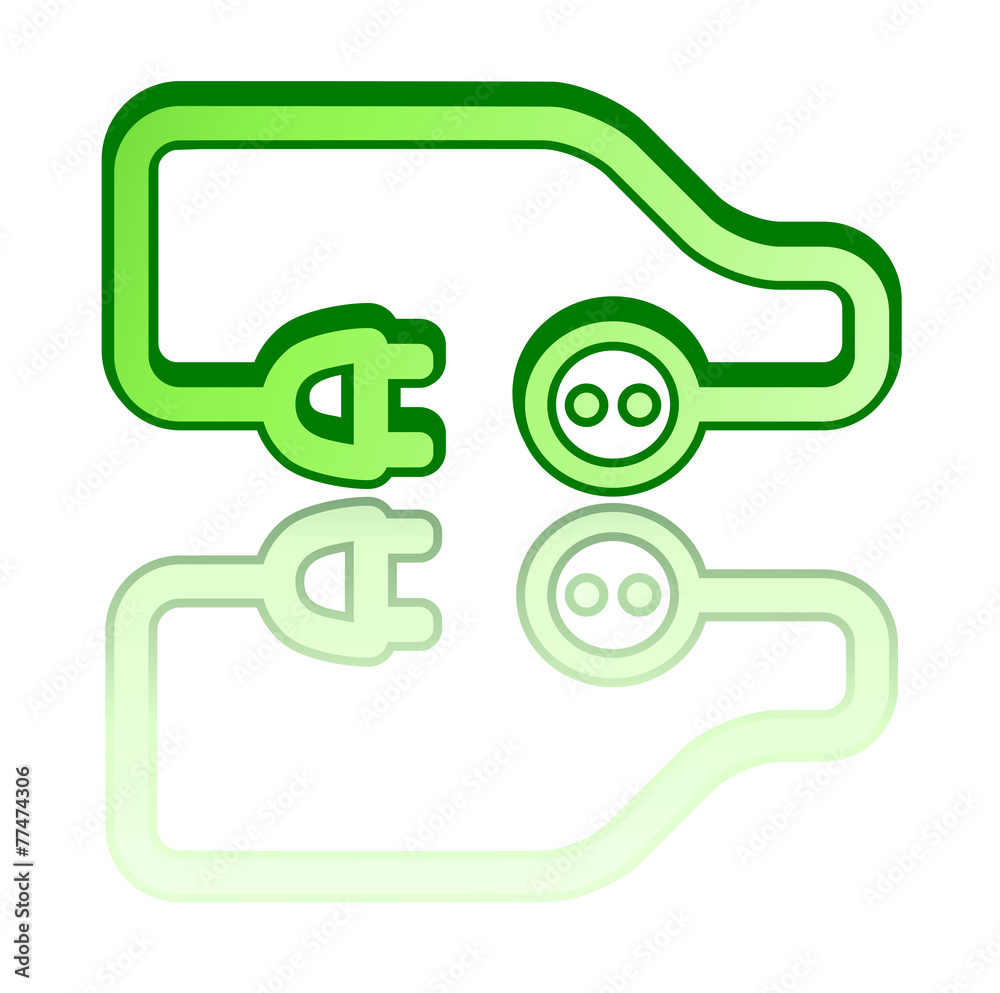 green electrical vehicle car