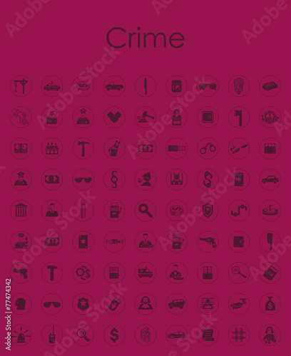 Set of crime simple icons