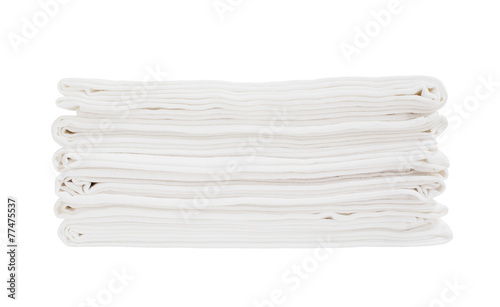 White bath sheets instack isolated over white