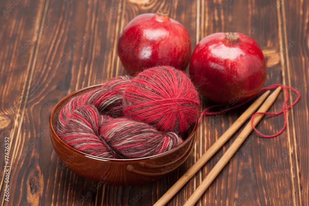 Knitting Accessories. Yarn Balls. Wooden Knit Needles Knitting Accessories. Yarn Balls. Wooden Knit Needles