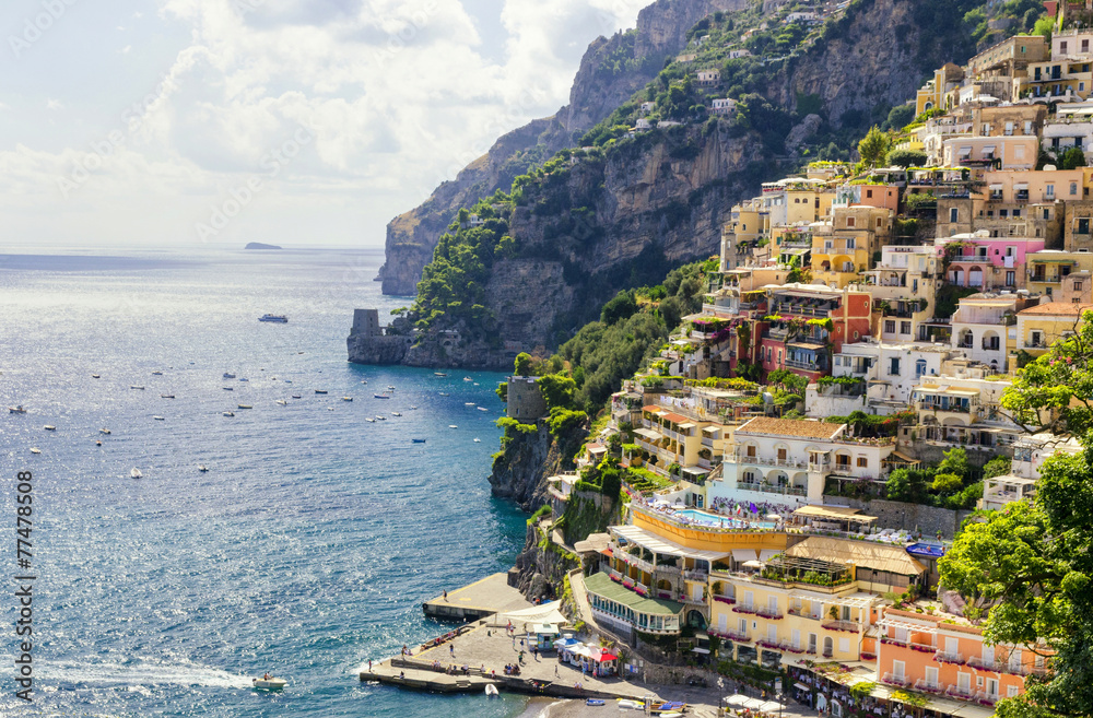 Positano on Amalfi Coast, Campania, Italy