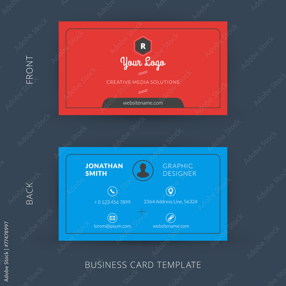 Vector creative and clean business card template Vector creative and clean business card template