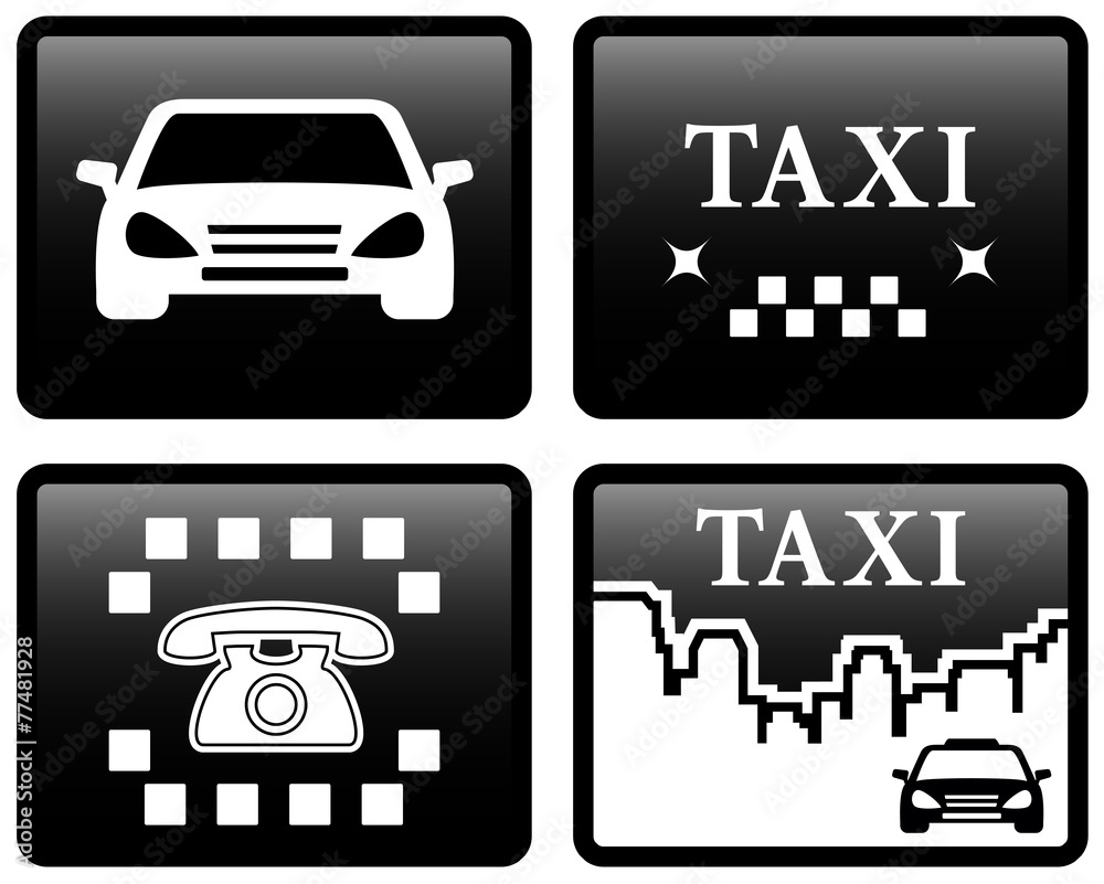 Black Taxi Cab Icon