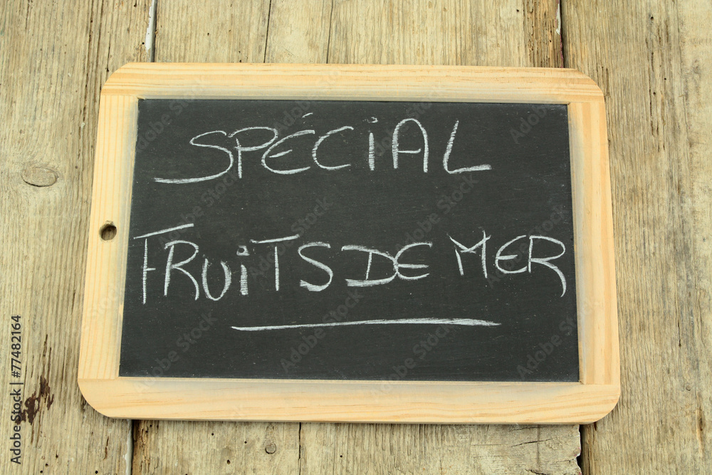 Fototapeta premium ardoise spécial fruits de mer