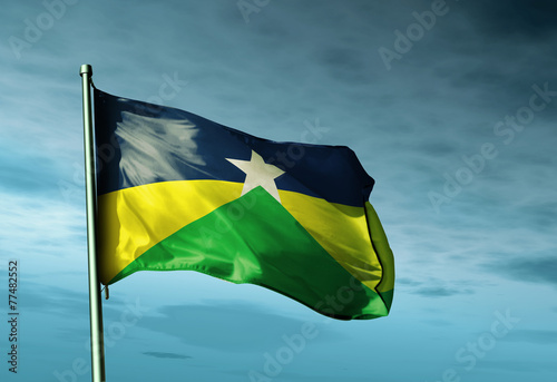 Rondonia (Brazil) flag waving on the wind