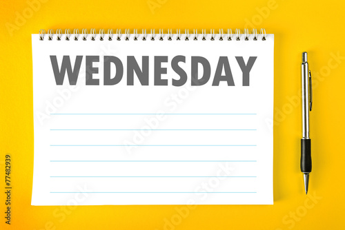 Wednesday Calendar Schedule Blank Page photo