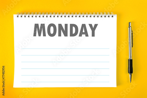 Monday Calendar Schedule Blank Page photo