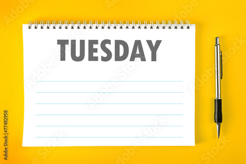 Tuesday Calendar Schedule Blank Page