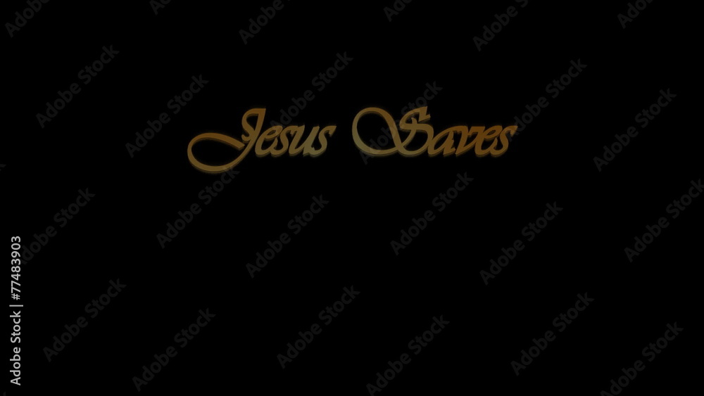Animated inscription Jesus saves and cross Animated inscription Jesus saves and cross