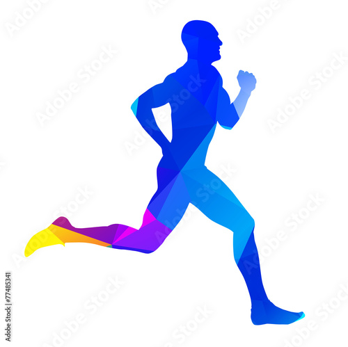 Abstract colorful runner silhouette