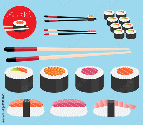 vector collection of sushi photo