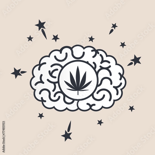 Brain concept illustration: marihuana