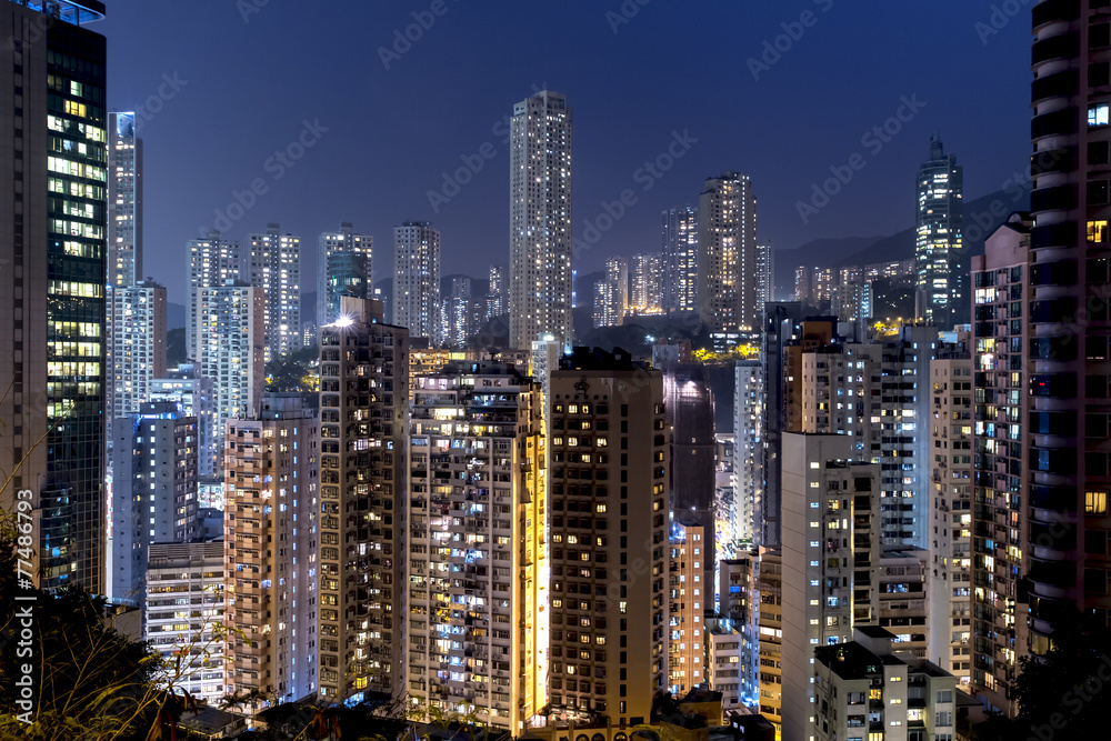 Happy Valley at night in Hong Kong