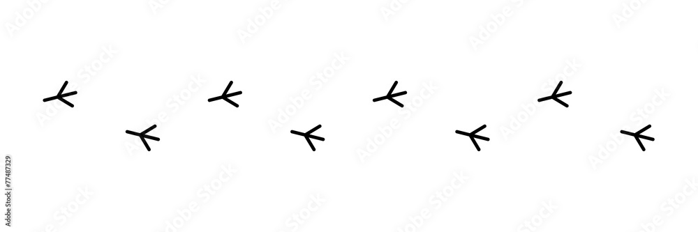 Wunschmotiv: Vogelspur, Vektor, schwarz, freigestellt #77487329