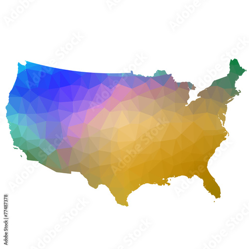 US in color triangle. Vector. 1