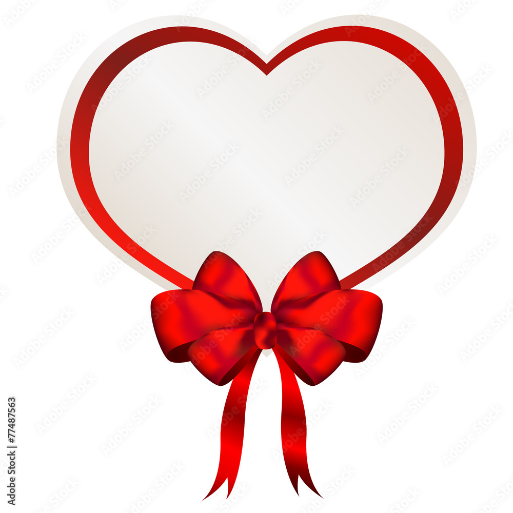 valentine heart bwith bow and ribbon valentine heart bwith bow and ribbon