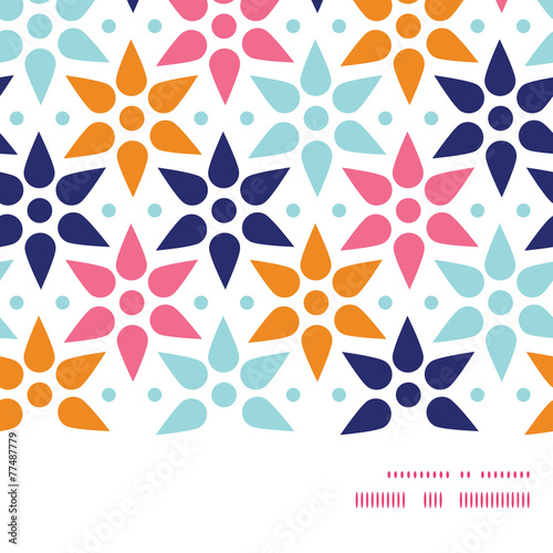 Vector abstract colorful stars horizontal frame seamless pattern