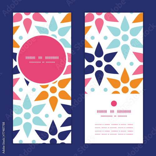 Vector abstract colorful stars vertical round frame pattern