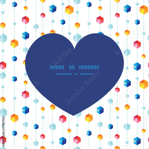 Vector abstract hanging jewels striped heart silhouette pattern