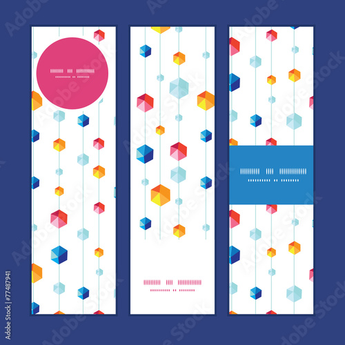 Vector abstract hanging jewels striped vertical banners set