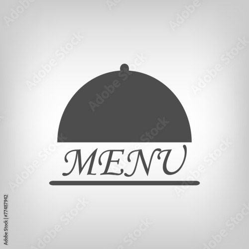 Menu text in cloche in grey colors