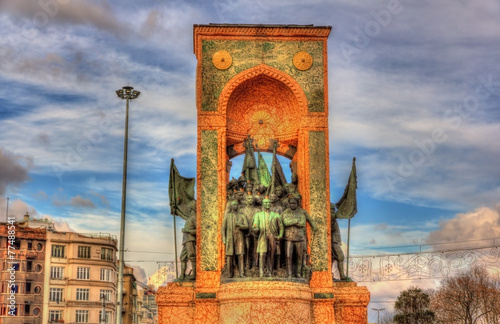 Monument of the Republic on Taksim Square in Istanbul - Turkey photo