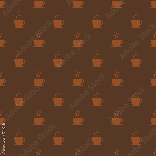 Coffee cups. Seamless pattern background  vector illustration.