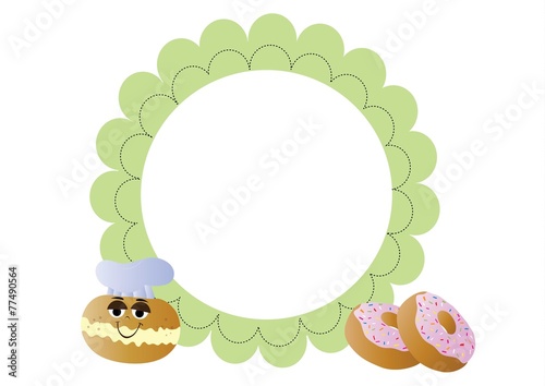 pączki,ciasteczka,naklejka