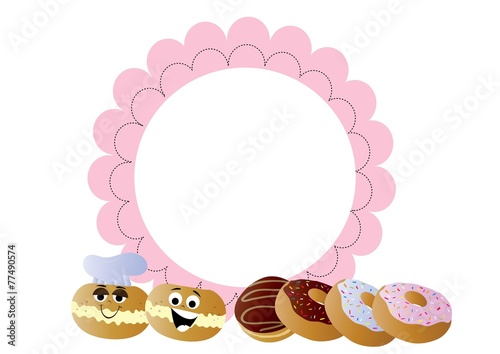 pączki,ciasteczka,naklejka
