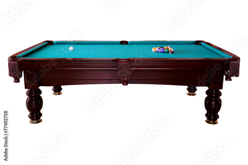 Green billiard table
