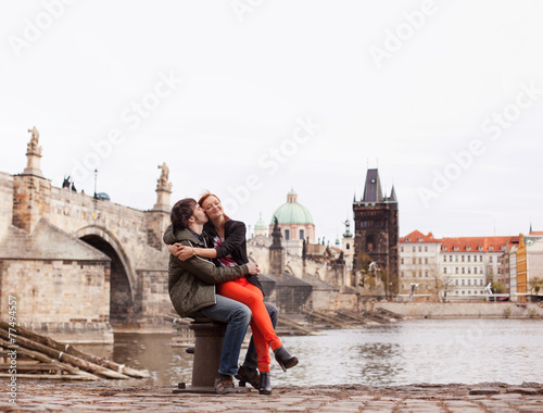 Young couple in love. Prague, Czech Republic, Europe. © nataliaderiabina