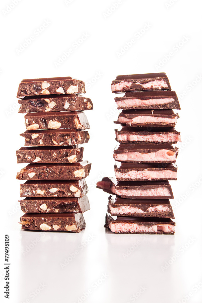 chocolate isolated on white background chocolate isolated on white background