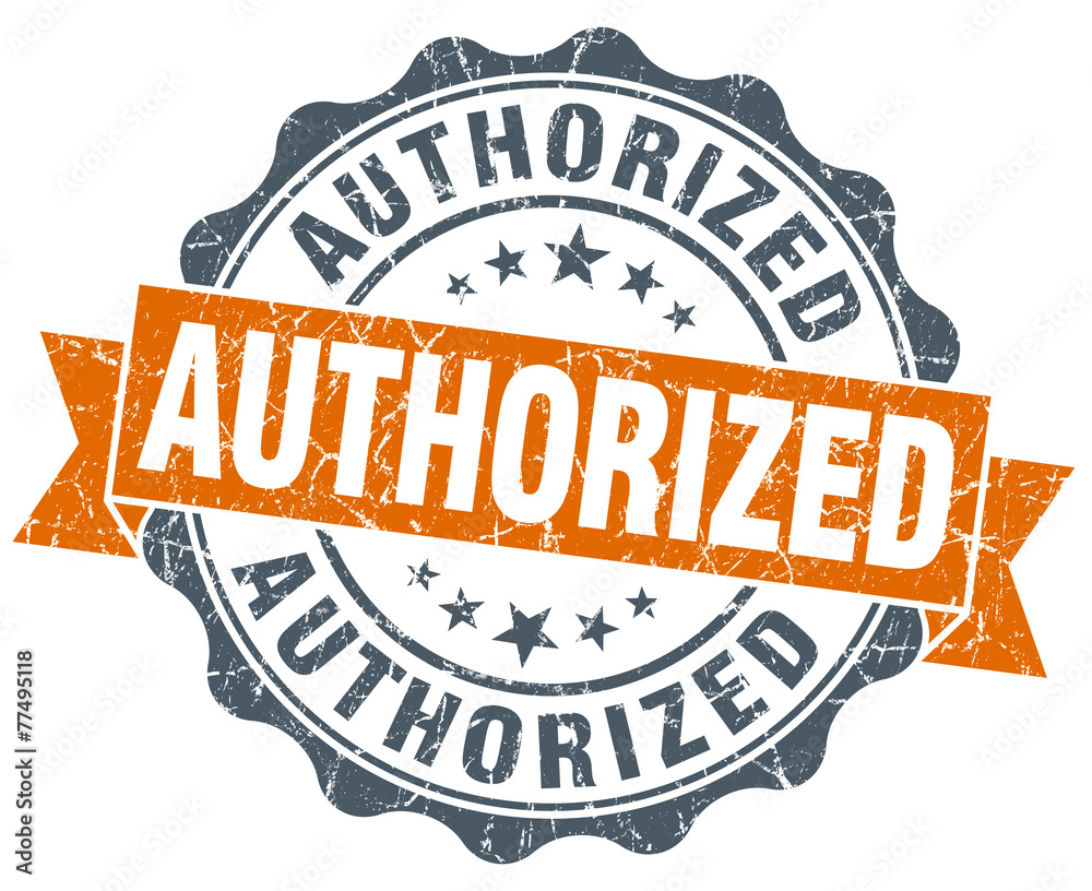 Obraz premium authorized orange vintage seal isolated on white