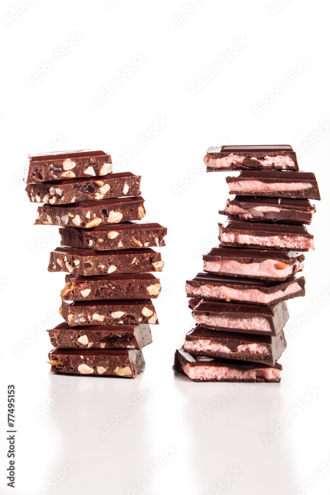 chocolate isolated on white background chocolate isolated on white background